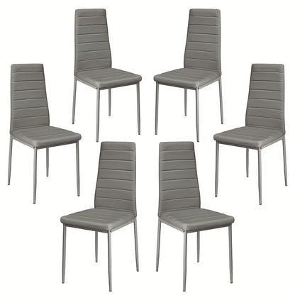 Eetkamerstoel – Stoel – Kuipstoel – Armstoel – Draaistoel – Set van 6 – PU Leer – Metalen Poten – Ergonomisch Design – Stapelbaar – Makkelijk schoon te maken