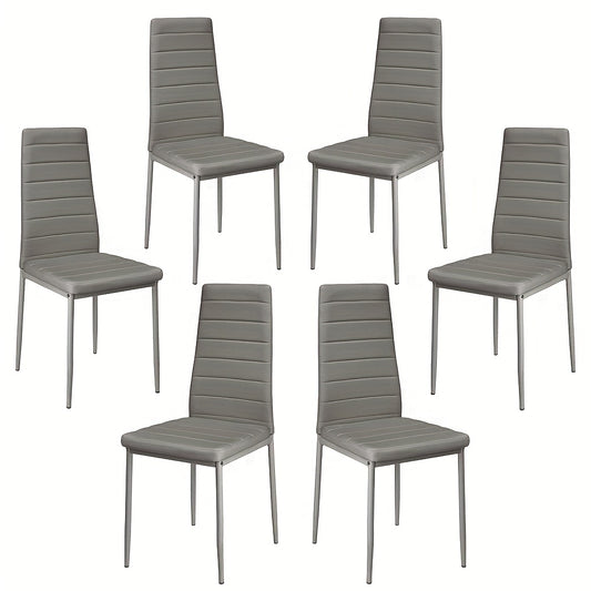 Eetkamerstoel – Stoel – Kuipstoel – Armstoel – Draaistoel – Set van 6 – PU Leer – Metalen Poten – Ergonomisch Design – Stapelbaar – Makkelijk schoon te maken