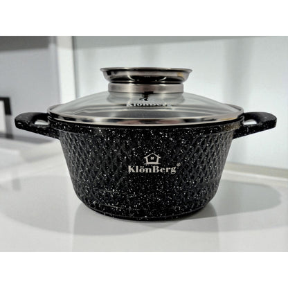 10-Delige Kookset – Pannenset – Kookpannen – Aluminium Pannen – Met Deksel – Antiaanbaklaag – Inductiegeschikt – Marmercoating – Duurzaam & Lichtgewicht