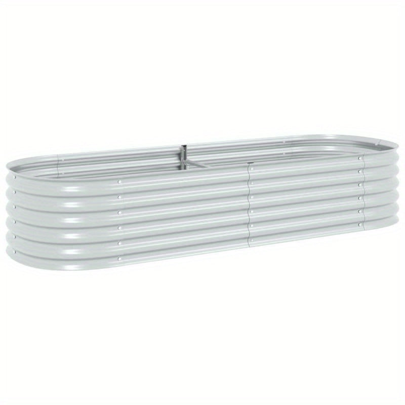 Raised Planter Box 240X80X44 Cm Galvanized Steel Silver