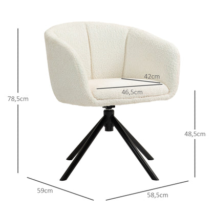 Draaifauteuil – Loungefauteuil – Armstoel – Eetkamerstoel – Draaibare Stoel – Linnenlook Stof – Metalen Poten – Comfortabel Zitvlak