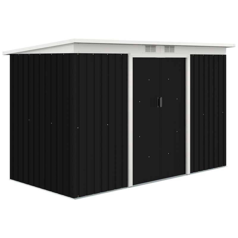 Tuinhuisje – Opbergschuur – Berging – Tuinschuur – Buitenopslag – Metalen Schuur – Schuifdeur – Ventilatieraam – 280x130x172 cm – Stevig Metalen Materiaal