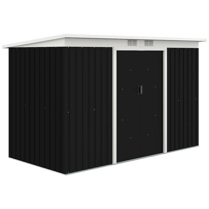 Tuinhuisje – Opbergschuur – Berging – Tuinschuur – Buitenopslag – Metalen Schuur – Schuifdeur – Ventilatieraam – 280x130x172 cm – Stevig Metalen Materiaal