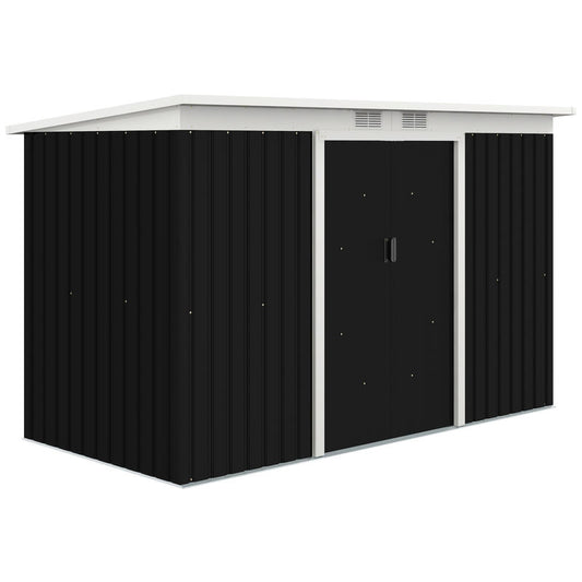 Tuinhuisje – Opbergschuur – Berging – Tuinschuur – Buitenopslag – Metalen Schuur – Schuifdeur – Ventilatieraam – 280x130x172 cm – Stevig Metalen Materiaal