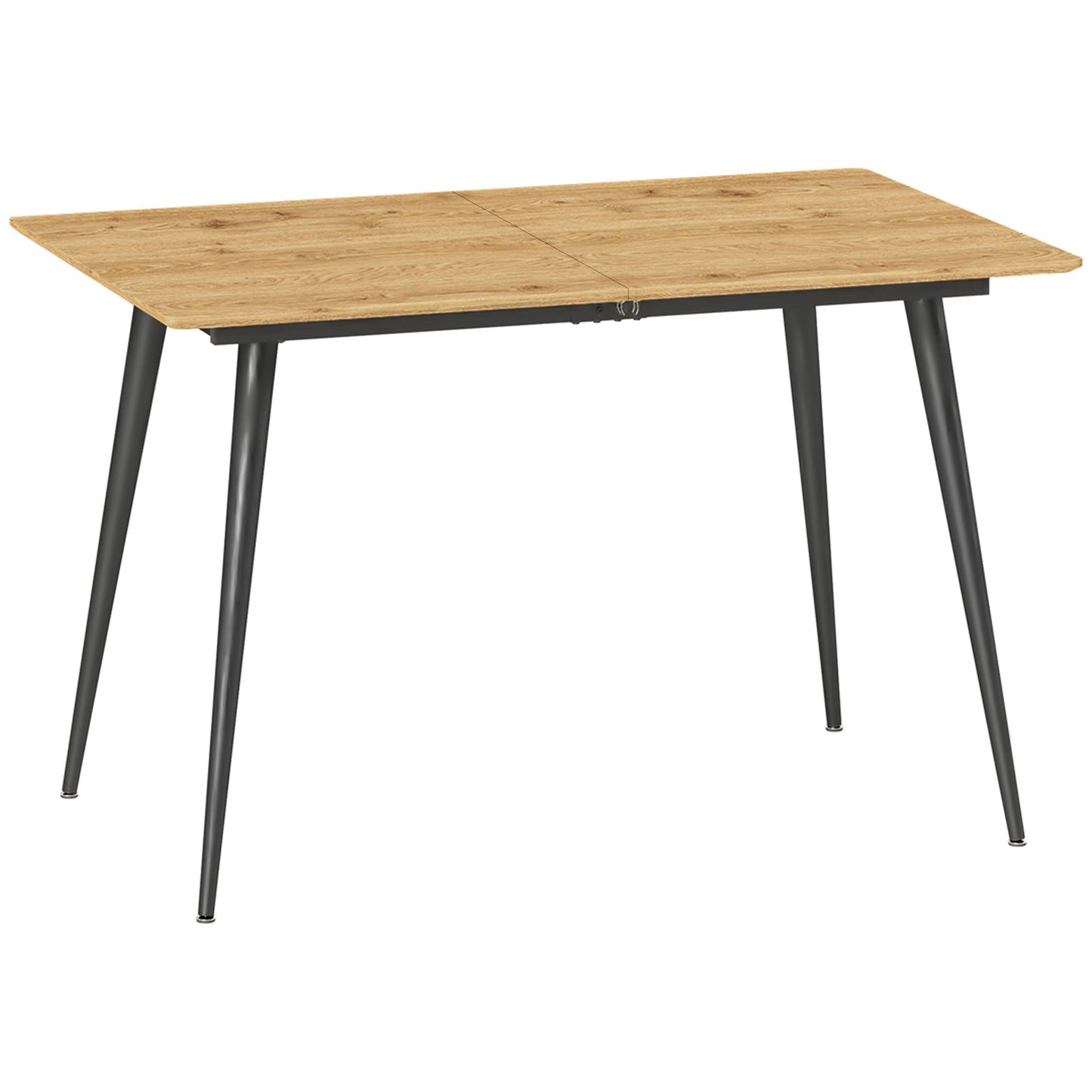 Uitbreidbare Eettafel – Uitschuifbare Tafel – Verlengbare Keukentafel – Eetkamertafel – Gezinstafel – Natural – Voor 6 tot 8 Personen – Stevige Stalen Poten