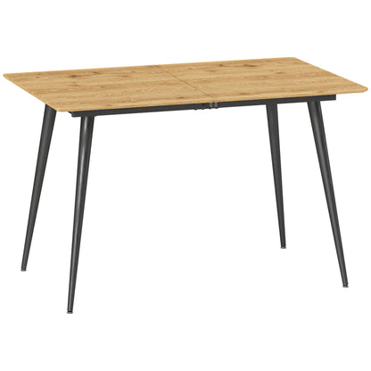 Uitbreidbare Eettafel – Uitschuifbare Tafel – Verlengbare Keukentafel – Eetkamertafel – Gezinstafel – Natural – Voor 6 tot 8 Personen – Stevige Stalen Poten