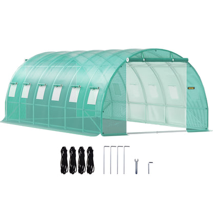 Tunnelkas – Kweekkas – Groentekas – Serre – Tuinkas – 20 x 10 x 7 ft – Gegalvaniseerd Stalen Frame – Waterdichte PE-Folie