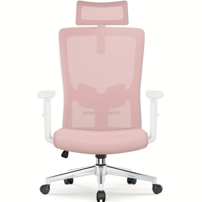 Office Chair, Ergonomic Office Chair With Adjustable Headrest, Lumbar Support, Height-adjustable Swivel Chair, Back-friendly Chair With Up To 135° Tilt Angle, Office Chair For 180 Kg, Black.