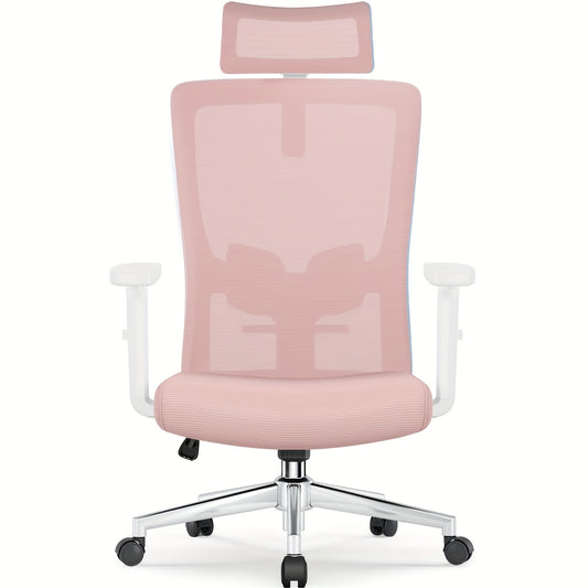 Office Chair, Ergonomic Office Chair With Adjustable Headrest, Lumbar Support, Height-adjustable Swivel Chair, Back-friendly Chair With Up To 135° Tilt Angle, Office Chair For 180 Kg, Black.