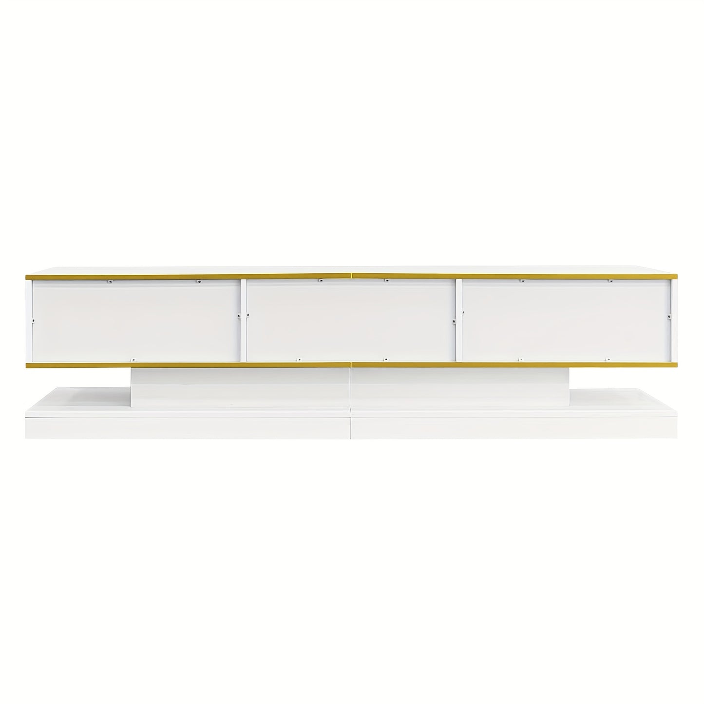 Tv Meubel – TV Kast – TV Meubelkast – Mediameubel – Entertainmentkast – Modern Design – Hoogglans Wit – 180x38x45 cm – 3 Lades en Open Vak – Zonder Stroom