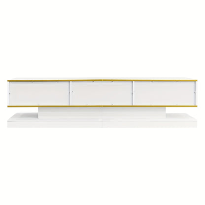 Tv Meubel – TV Kast – TV Meubelkast – Mediameubel – Entertainmentkast – Modern Design – Hoogglans Wit – 180x38x45 cm – 3 Lades en Open Vak – Zonder Stroom