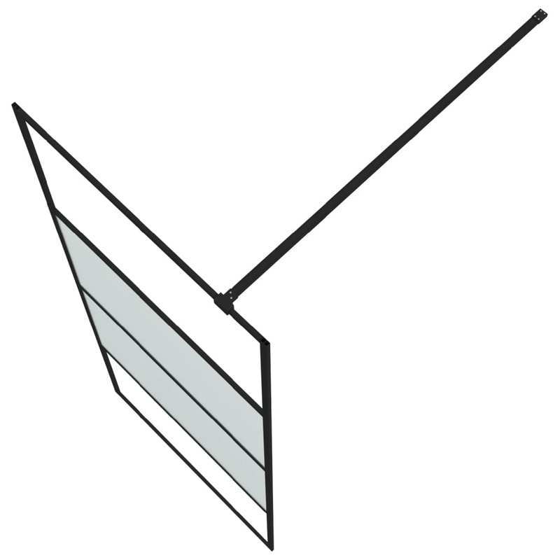 Douchewand – Douchewandje – Douchepaneel – Veiligheidswand – Inloopdouchewand – Zwart aluminium frame – 80x195 cm Semi-mat ESG veiligheidsglas