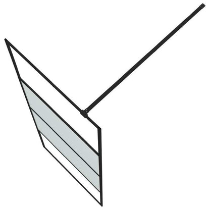 Douchewand – Douchewandje – Douchepaneel – Veiligheidswand – Inloopdouchewand – Zwart aluminium frame – 80x195 cm Semi-mat ESG veiligheidsglas