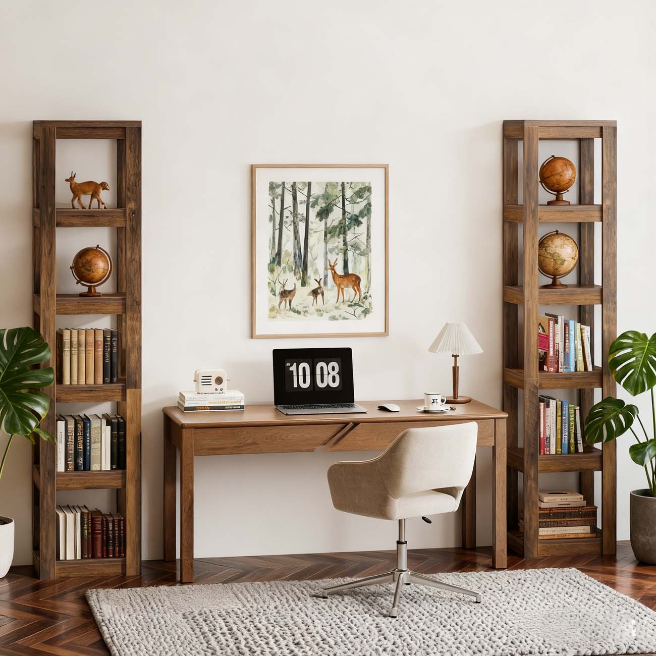 Boekenkast – Boekenrek – Opbergrek – Wandrek – Vakkenkast – 180 cm Hoog – Smal Hoekontwerp – Anti-Kantelbeveiliging – Rustiek Bruin E1 Spaanplaat – 6-Lagen Vrijstaand – Eenvoudige Montage