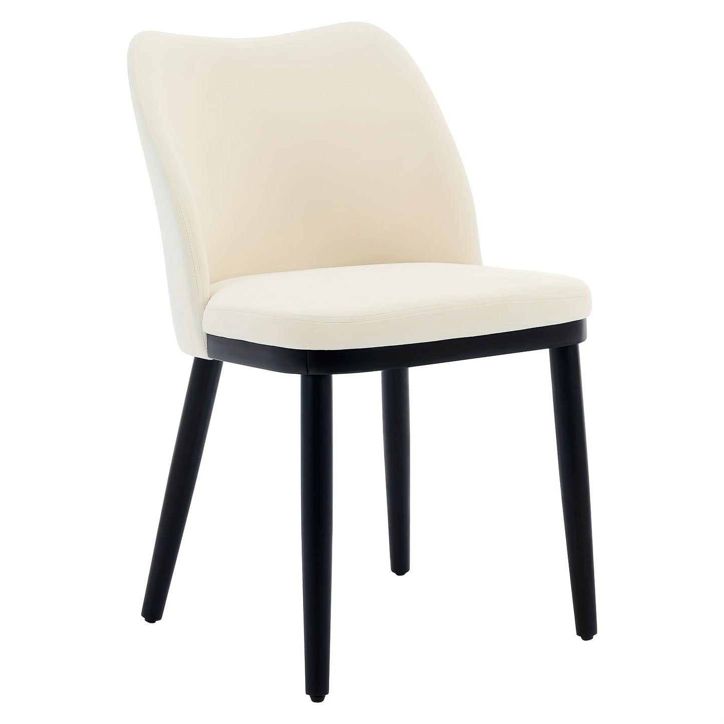 Eetkamerstoelen – Stoelen – Dining Stoelen – Keukenstoelen – Caféstoelen – Set van 2 Beige – Gestoffeerde Zitting – Stevige Houten Poten