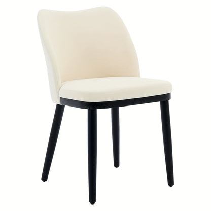 Eetkamerstoelen – Stoelen – Dining Stoelen – Keukenstoelen – Caféstoelen – Set van 2 Beige – Gestoffeerde Zitting – Stevige Houten Poten