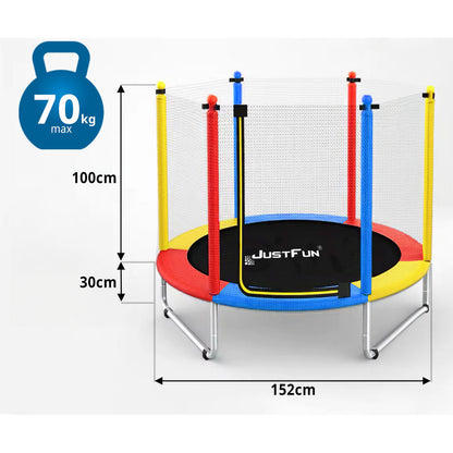 Trampoline – Springkussen – Speeltoestel – Trampoline Met Net – Mini Trampoline – 152 cm Diameter – Veilig Stalen Frame