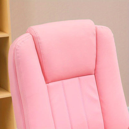 Bureaustoel – Werkstoel – Bureaustoel Ergonomisch – Bureaustoel Verstelbaar – Bureaustoel Met Wieltjes – Pink – Traagschuim Zitkussen – Lendensteun Metalen Frame