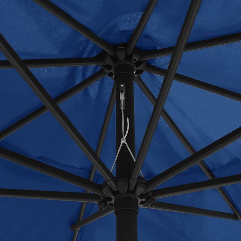 Parasol – Tuinparasol – Stokparasol – Balkonparasol – Terrasparasol – Weerbestendig – Met Metalen Mast – Ø390 cm – Blauwe Kleur