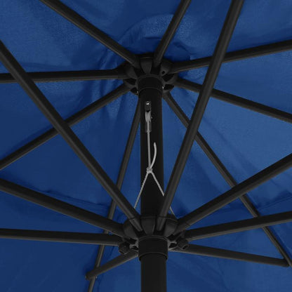 Parasol – Tuinparasol – Stokparasol – Balkonparasol – Terrasparasol – Weerbestendig – Met Metalen Mast – Ø390 cm – Blauwe Kleur