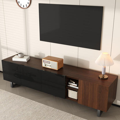 Tv-meubel – TV-kast – TV-stand – Mediamöbel – Vierdeurs Meubel – Uniek Design – Lage TV Montage – 180x38x50 cm – Zonder Elektriciteit