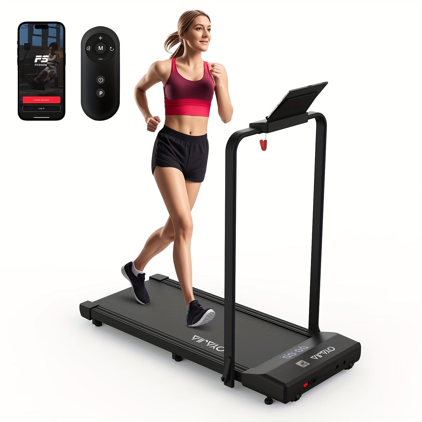 Loopband – Wandelband – Treadmill – Wandelmachine – Fitnessapparaat – Inklapbaar Design – Groot Loopoppervlak 15,7×39,3 inch – 0,75HP Motor 1-12 km/h – Slimme App Bediening – LED Display – Stil en Compact