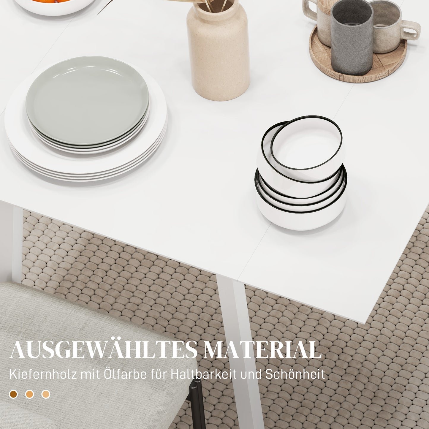 Klaptafel – Eettafel – Opklapbare Tafel – Keukentafel – Vouwtafel – Compact Design – Massief Grenenhout Wit