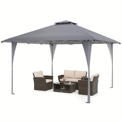 Partytent – Paviljoen – Pop-Up Tent – Feesttent – Tuintent – Extra Groot 3,96x3,96 m – Waterafstotend Oxford Doek & Verstelbare Hoogte