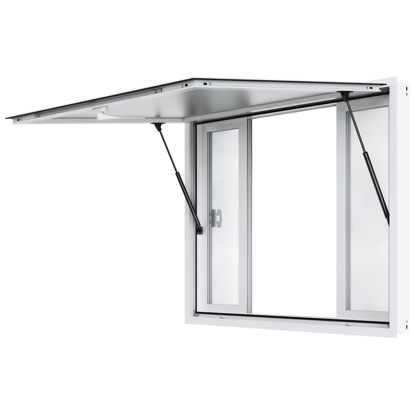 Foodtruck Luifel – Serveerruit – Uitgifteraam – Kraamraam – Mobiele Eetunit – 48"x36" – Aluminium Frame – Hydraulische Veerpoten