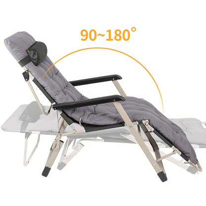 Tuin- en Ligstoel – Comfortabele Loungestoel met Dikke Zitting – Ideaal voor Tuin, Balkon, Zwembad of Strand – Grijs