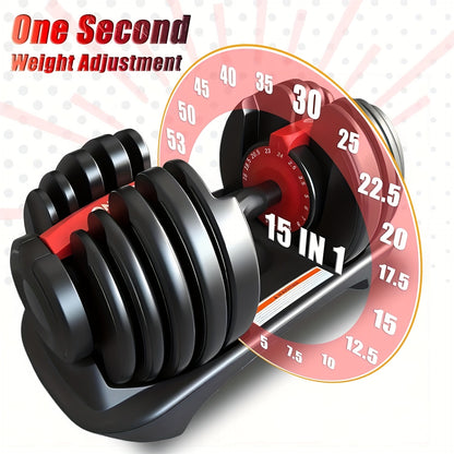 HAKENO 24Kg Adjustable Dumbbell, a Versatile 15-In-1 Weight System with Quick-Change Automatic Adjustments And Weight Plates for Home Fitness.