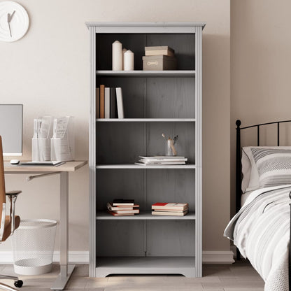 Boekenkast – Boekplank – Boekenrek – Opbergkast – Boekmeubel – Massief Grenenhout – 5 Planken – Grijs
