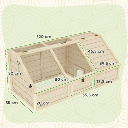 Schildpadbox – Schildpadhuis – Schildpaddenren – Buitenverblijf Schildpad – Schildpaddentuin – Natuurlijk Bodemontwerp – Stevig Dennenhout en Gegalvaniseerd Staal