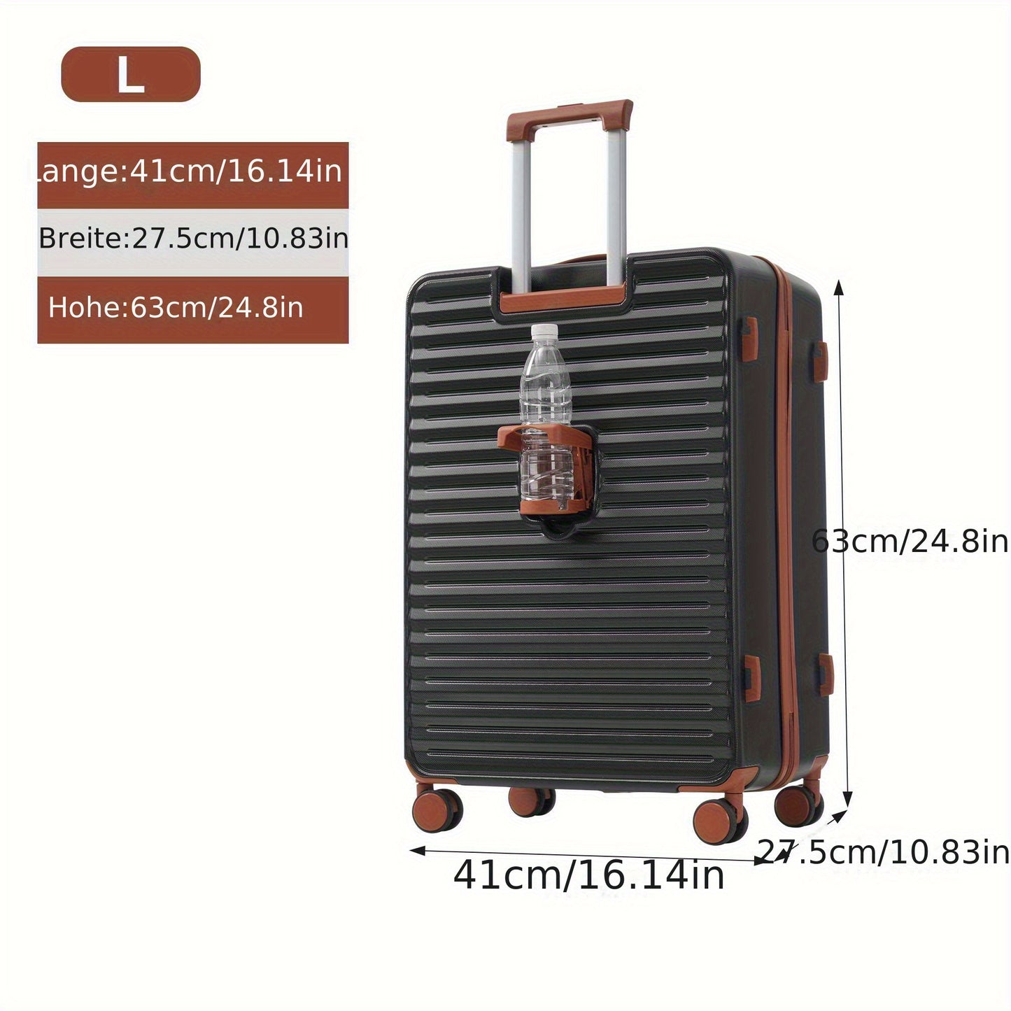 Kofferset – Reiskoffer Set – Trolley – Bagage – Ruimbagage – Innovatief Voorvak Met Rits – Opvouwbare Bekerhouder – Lichtgewicht ABS – 360° Wielen