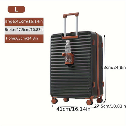 Kofferset – Reiskoffer Set – Trolley – Bagage – Ruimbagage – Innovatief Voorvak Met Rits – Opvouwbare Bekerhouder – Lichtgewicht ABS – 360° Wielen