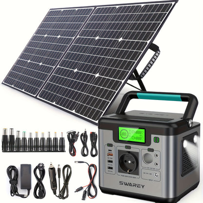 Powerbank – Power Station – Externe Batterij – Mobiele Oplader – Draagbare Accu – 518Wh Lithiumbatterij – 100W Opvouwbaar Zonnepaneel