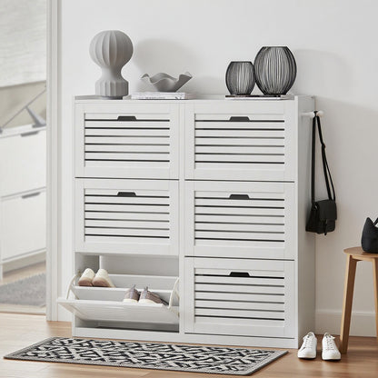 Keukenkast – Keukenbuffet – Dressoir – Opbergkast – Vitrinekast – MDF Beige – 4 Deuren Met 2 Glazen Deuren – Inclusief Lade 182,5 cm Hoog