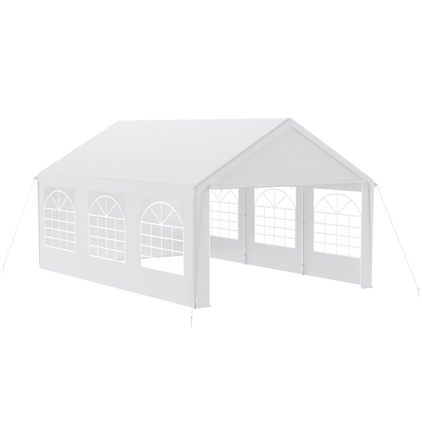 Partytent – Feesttent – Tuinkamer – Overkapping – Paviljoen – 4 x 6 Meter – UV Bescherming 50+ – Afneembare Zijwanden