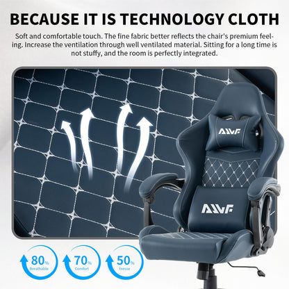 Gamingstoel – Ergonomische Zitzak – Bureaustoel Gaming – Gamestoel Met Voetensteun – Racing Gamer Chair Blauw – Verstelbare Rugleuning – Built-in Pocketveren Kussen