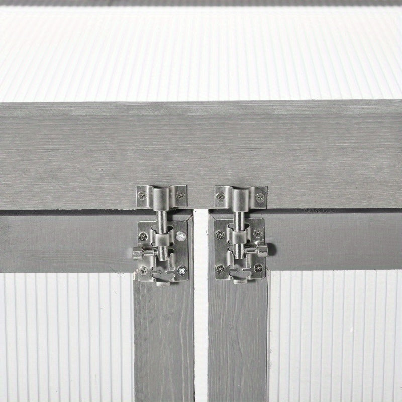 Kweekkas – Broeikas – Tuinkas – Kweekbak – Serre – 3 Lagen – Polycarbonaat Weerbestendig – Sterk Frame Met 15 kg Draagvermogen Per Plank – Donkergrijs