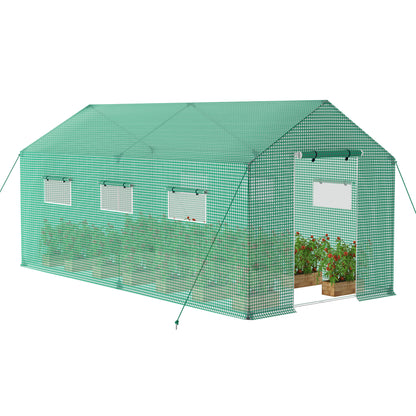 Tuinkas – Kweekkas – Serre – Groentekas – Tunnelkas – 4,5x2x2 Meter – Gegalvaniseerd Stalen Frame – Ventilatieraam Met Muskietennet