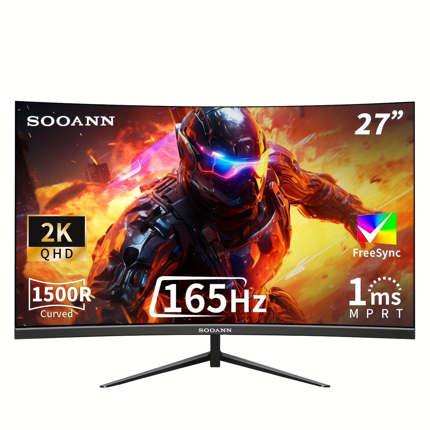 Gamingmonitor – Curved Monitor – 2K Monitor – QHD Beeldscherm – 27 Inch – 165Hz Verversingssnelheid – 1ms Reactietijd