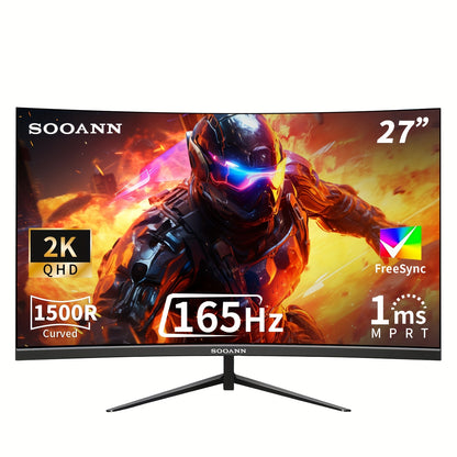 Curved Monitor – Gaming Monitor – Scherm – Beeldscherm – 27inch - 2K QHD Monitor – 165Hz Verversingssnelheid – FreeSync & 1ms Reactietijd