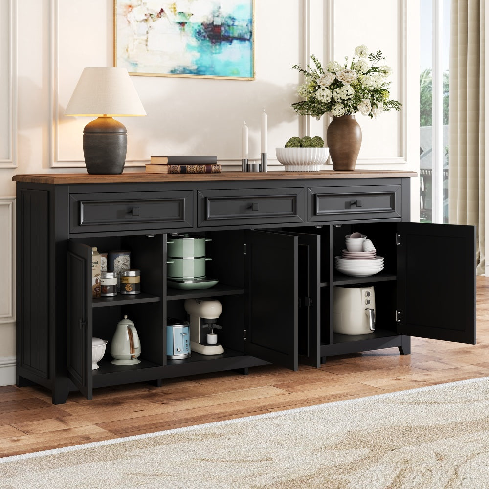 Modern Minimalist Sideboard and Storage Cabinet | Ample Storage Space, Crockery Storage, Floor Mount, Metal Material, Dimensions: 160L x 35W x 76H cm, Tailored to Meet Individual Requirements