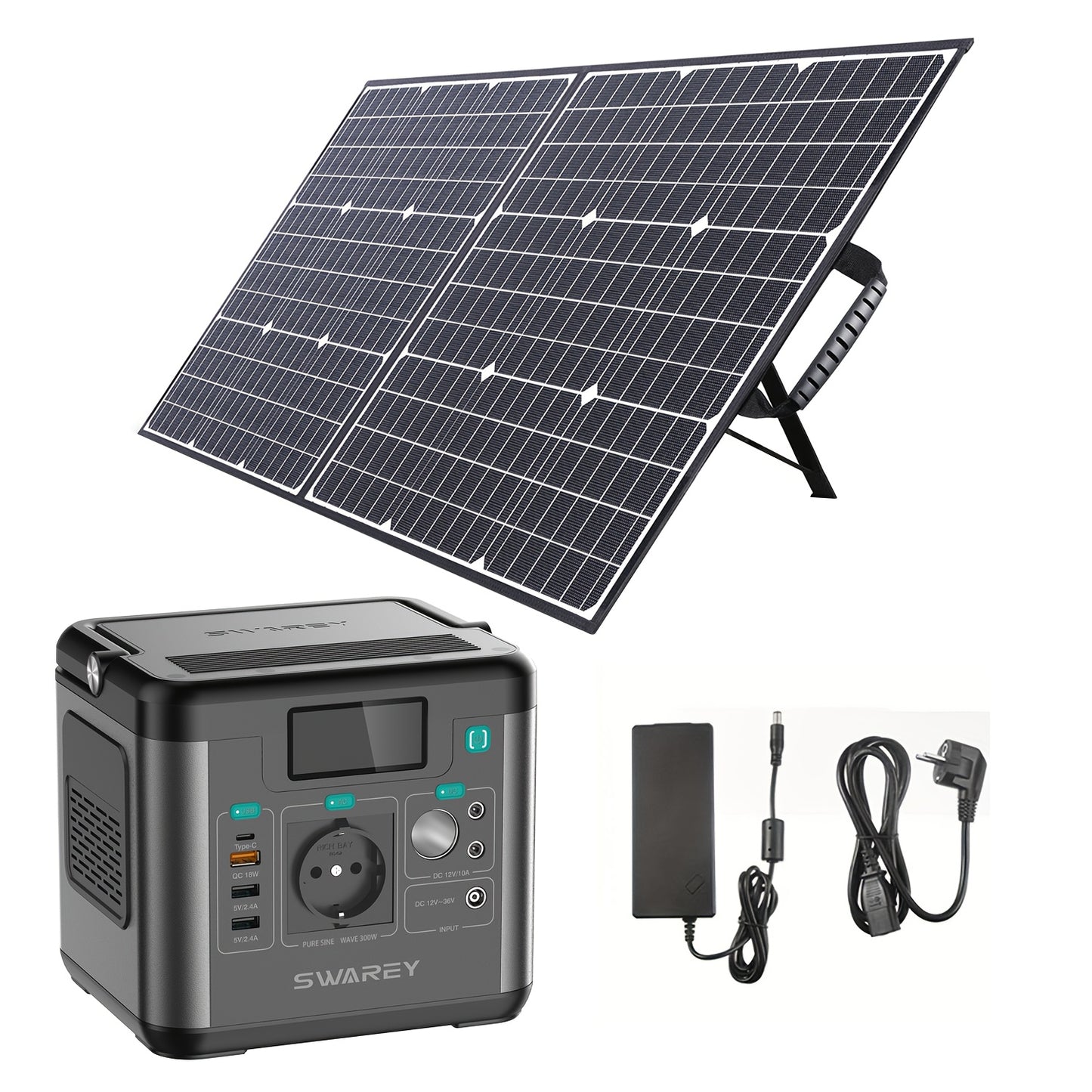Draagbare Powerstation – Zonne Generator – Mobiele Accu – Stroomvoorziening – Noodstroom – 222Wh Lithium Batterij – 300W Pure Sinus Omvormer