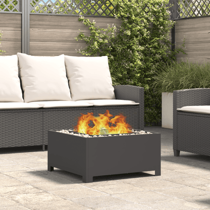 Vuurschaal Outdoor – Tuinhaard – Terrasverwarmer – Barbecueplaats – Tuinkachel – Zwart – Robuust Zwaar Staal – Compact 60x60x30 cm