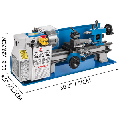 Metaaldraaibank – Mini Draaibank – Metalen Draaibank – Precisiedraaibank – Tafel Draaibank – 550W Motor – Variabele Snelheid 50-2250 RPM - 7x14 Inch