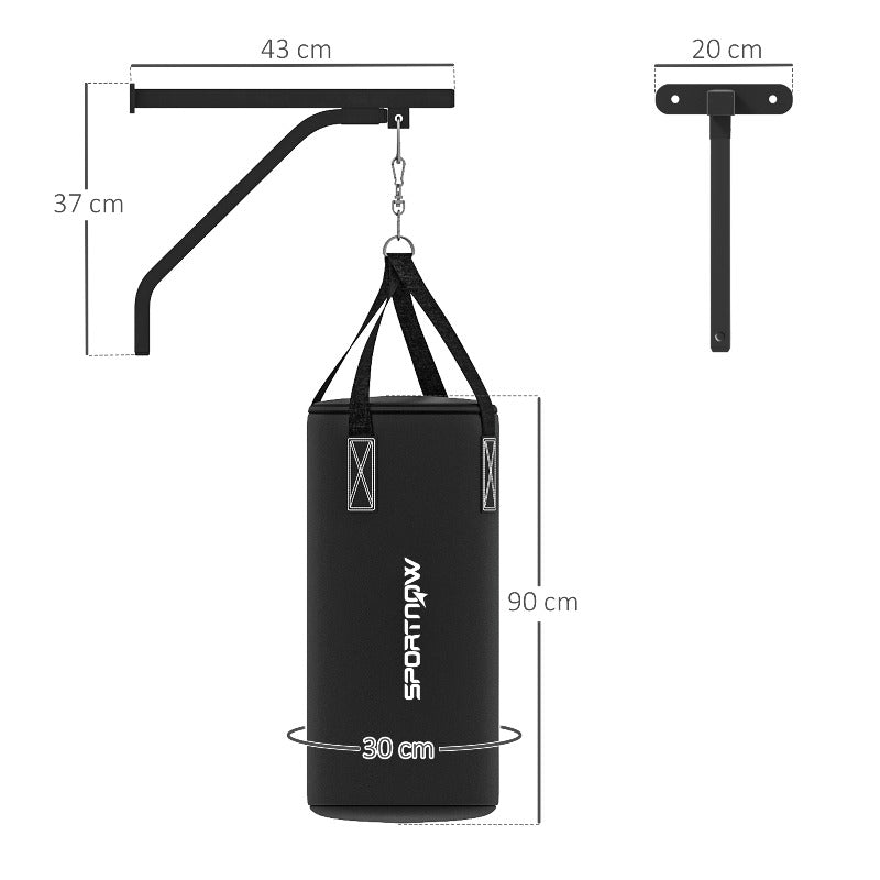 Heavy Bag Wandhouder – Bokszak Ophangsysteem – Punching Bag Steun – MMA Wandsteun – Boksaccessoire – Verstelbaar – 360° Draaibare Haak