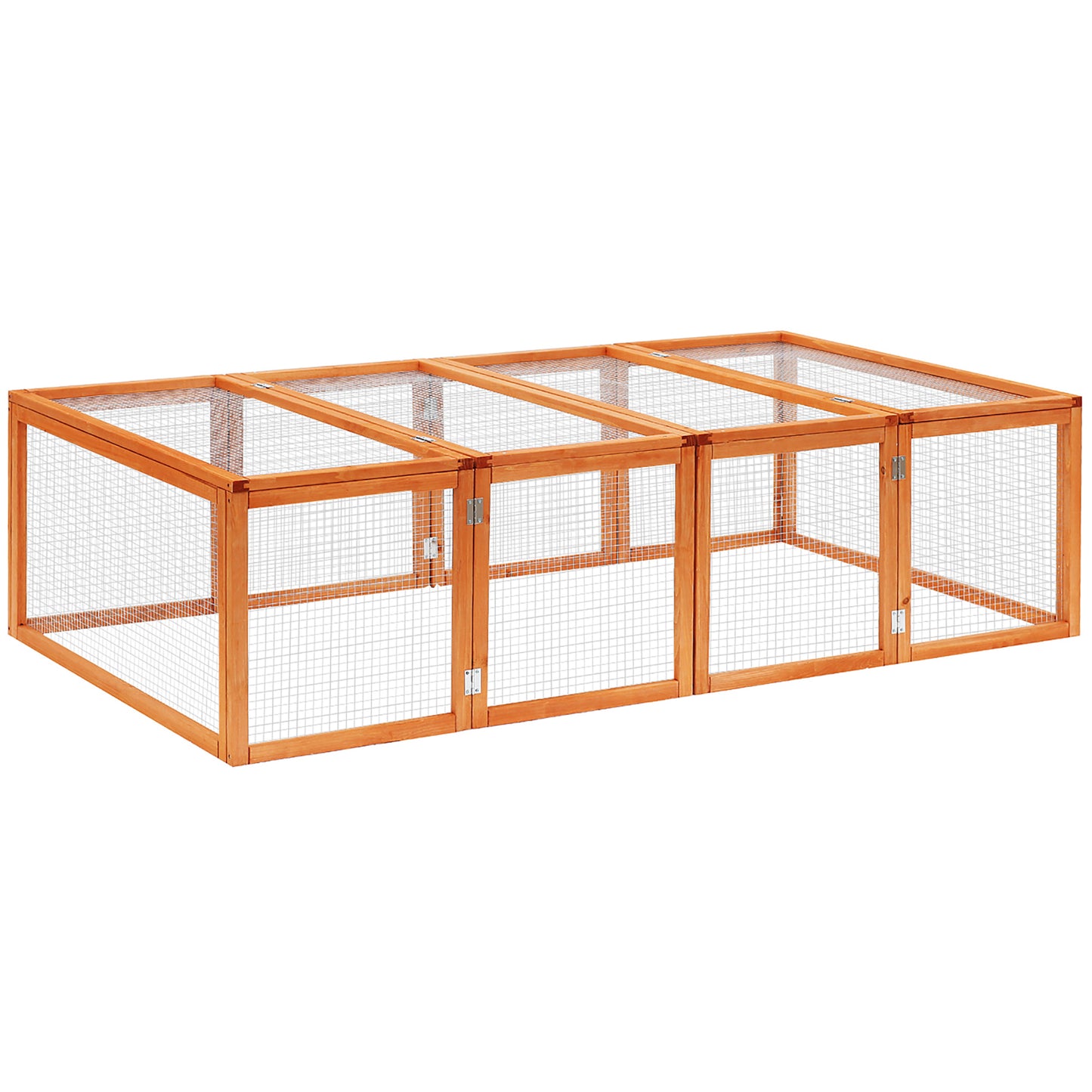 Konijnenren – Knaagdierkooi – Konijnenhok – Caviahok – Chinchillahok – Chestnut Variant – Stevig Grenenhout – Ruim 181x100x48 cm