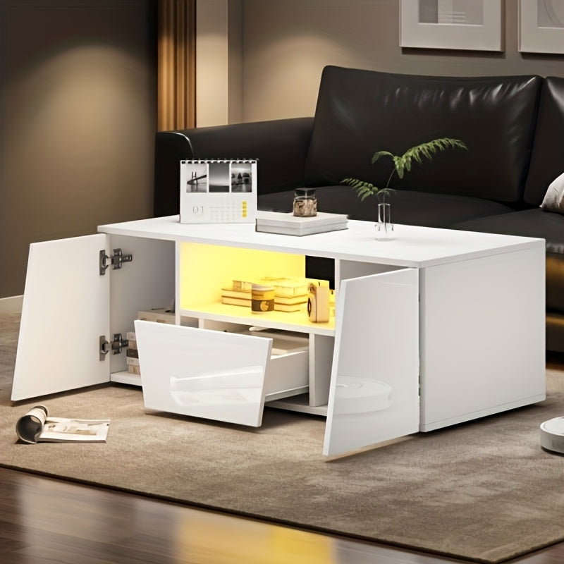 Salontafel – Koffietafel – Bijzettafel – Woonkamertafel – Nachtkastje – Multifunctioneel Lift-Top Ontwerp – Stevig Bamboe Frame